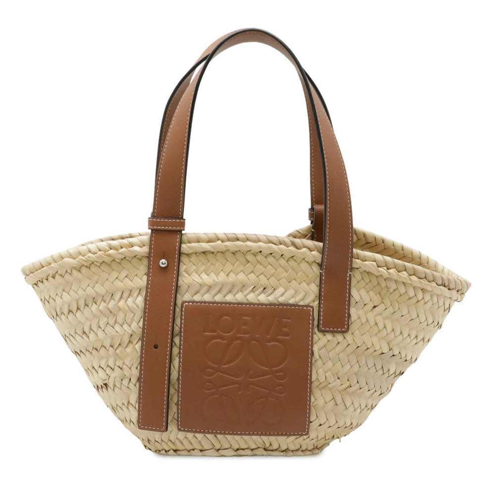Loewe basket bag handbag Straw Tan palm leaf raffia leather tan brown